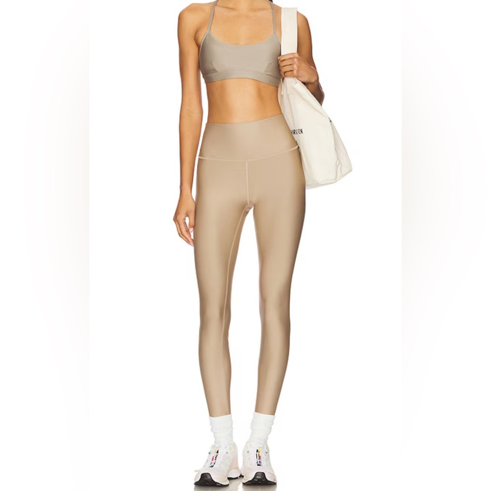 ALO Airlift Tan Leggings and Bra Set in XS